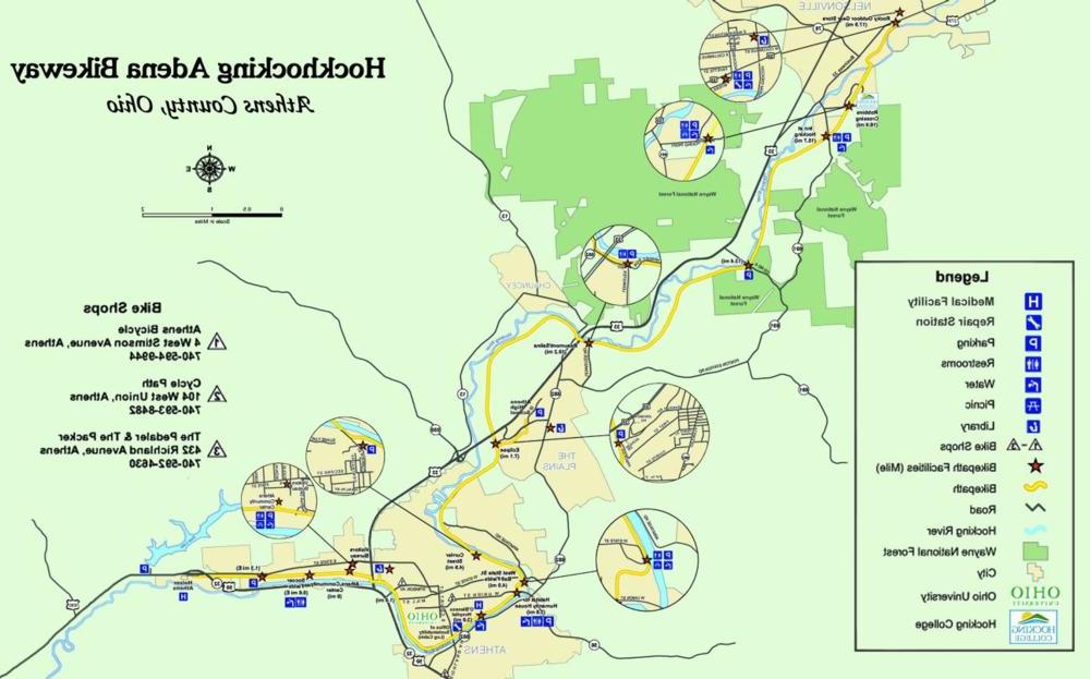 Hockhocking Adena Bikeway地图