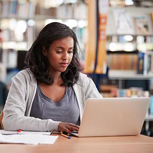 Student on laptop