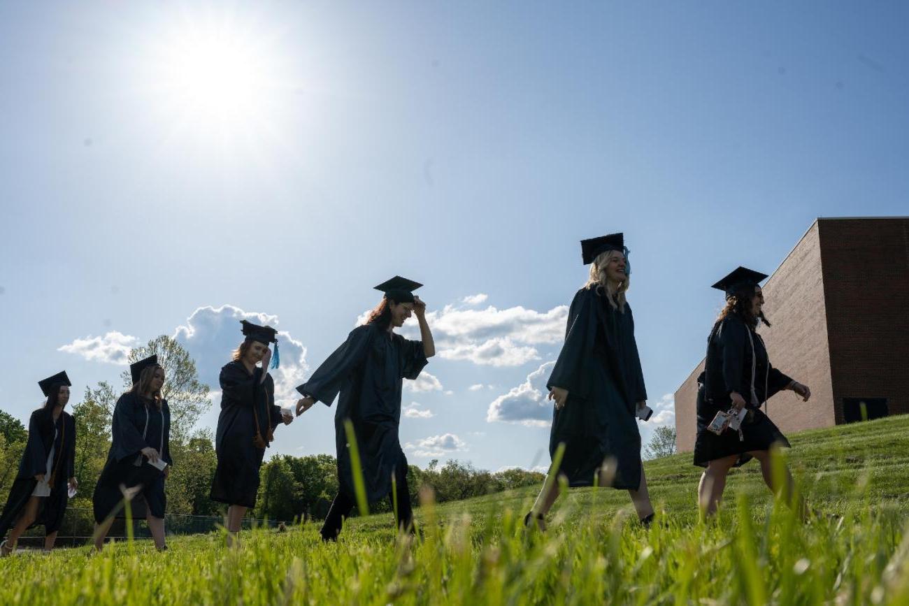 Graduates in cap and gowns